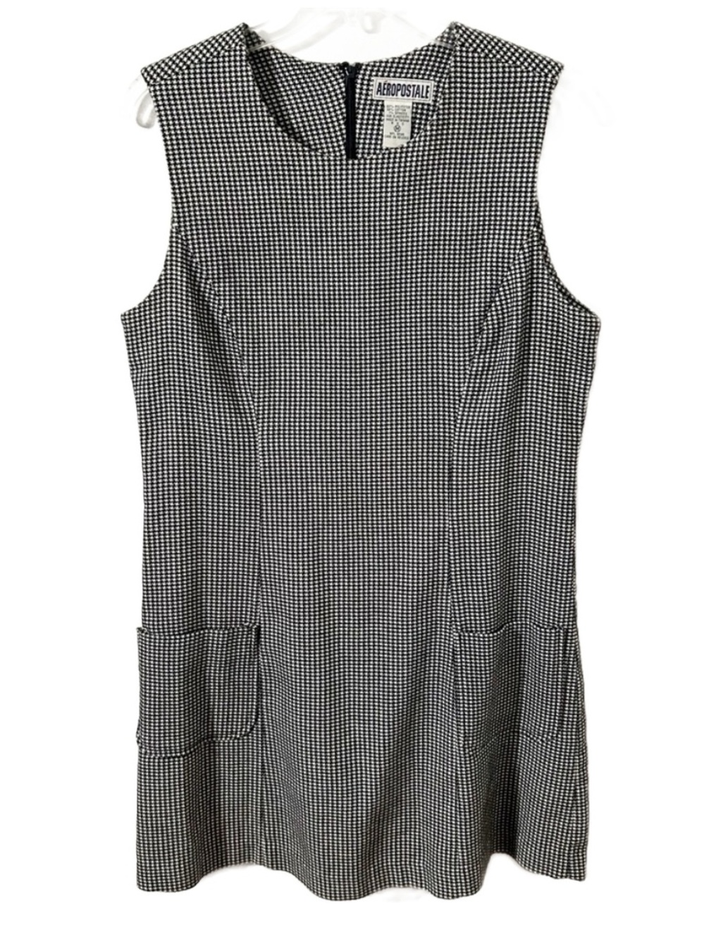 Aeropostale Sleeveless Knit Jumper Dress Black and White Houndstooth Pattern🖤🤍